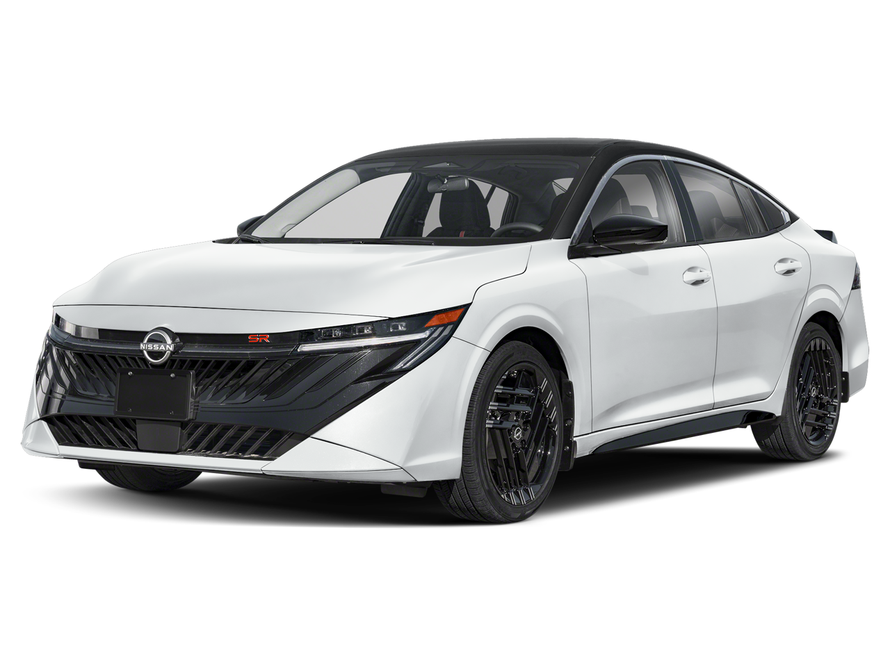 2026 Nissan Sentra SR in Aspen White Tricoat/Super Black — front three-quarter view