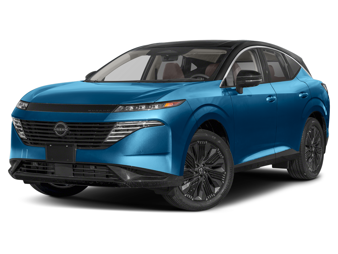 2026 Nissan Murano Platinum in Aurora Blue Pearl Metallic/Super Black — front three-quarter view