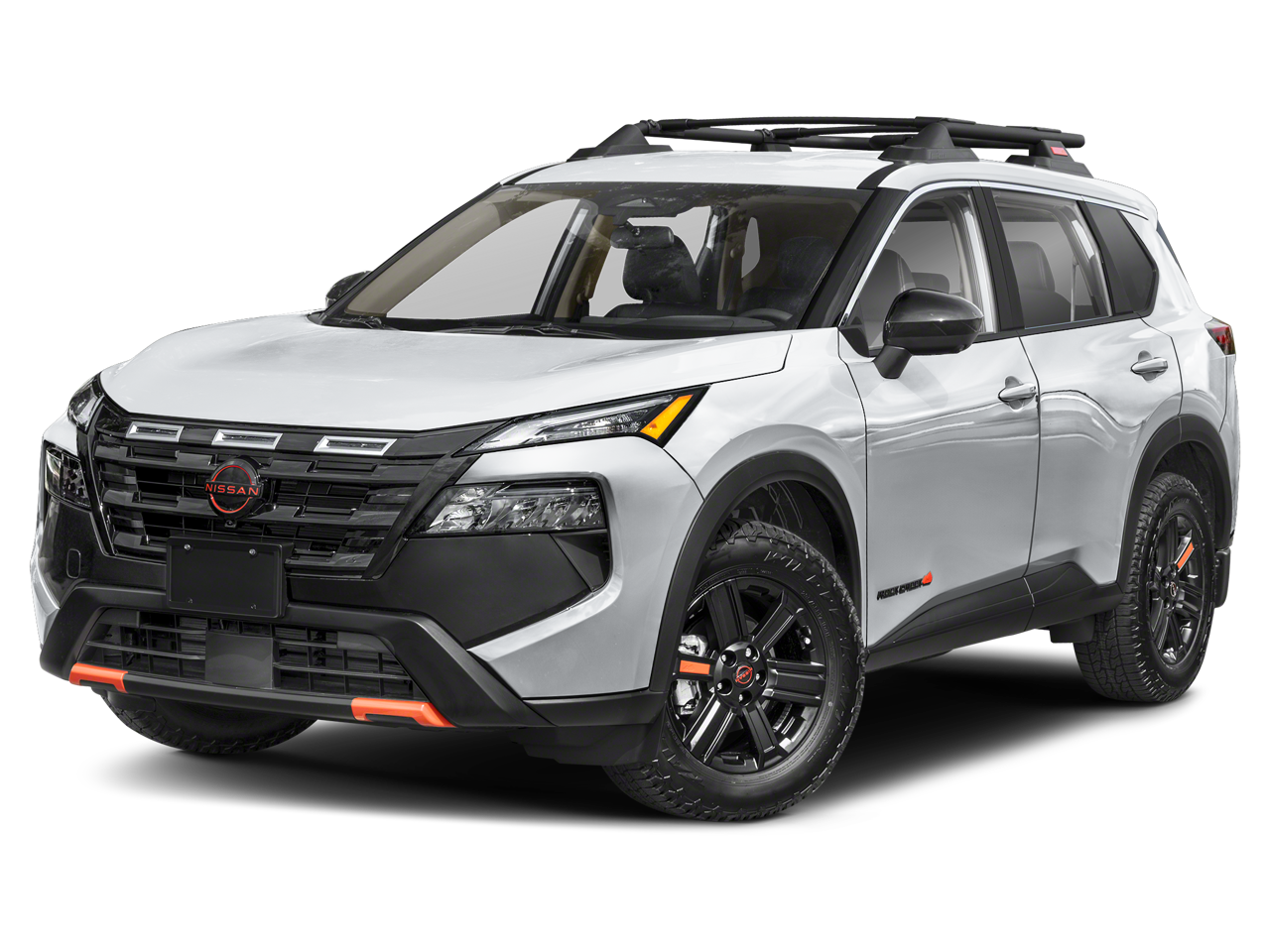 2026 Nissan Rogue Rock Creek in Everest White Pearl Tricoat — front three-quarter view