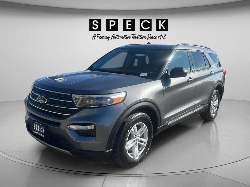 2024 Ford Explorer XLT in Carbonized Gray Metallic — front three-quarter view
