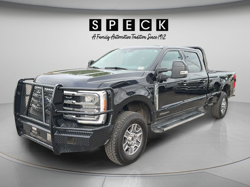 2024 Ford F-350 LARIAT in Agate Black Metallic — front three-quarter view