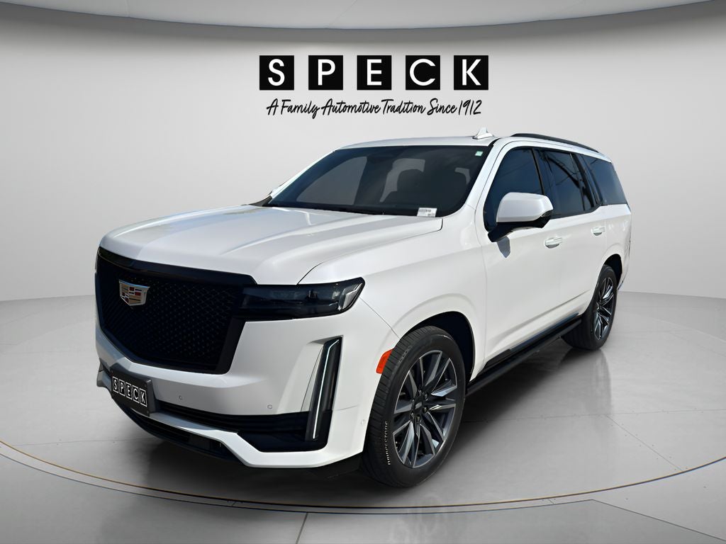 2023 Cadillac Escalade 4WD Sport in Crystal White Tricoat — front three-quarter view