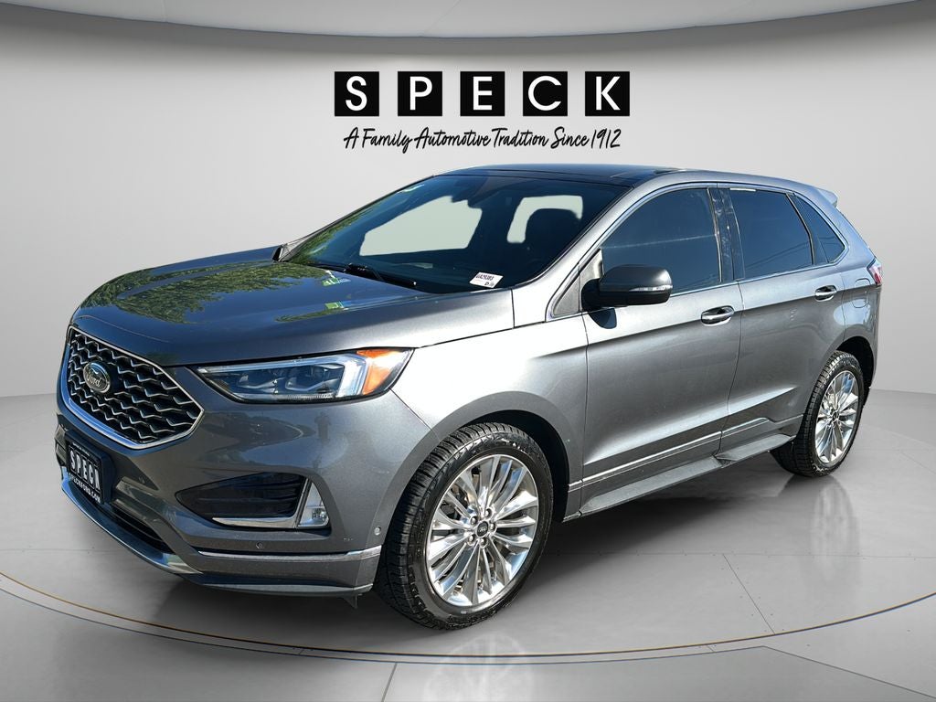 2022 Ford Edge Titanium in Carbonized Gray Metallic — front three-quarter view