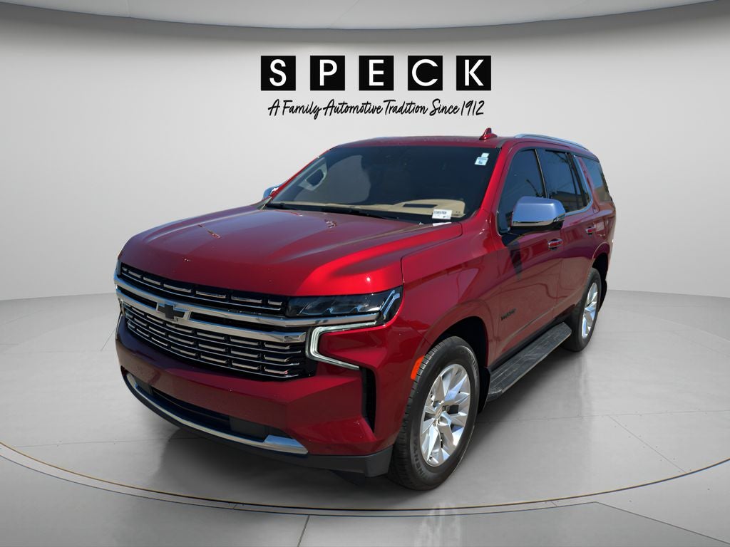 2023 Chevrolet Tahoe Premier in Radiant Red Tintcoat — front three-quarter view