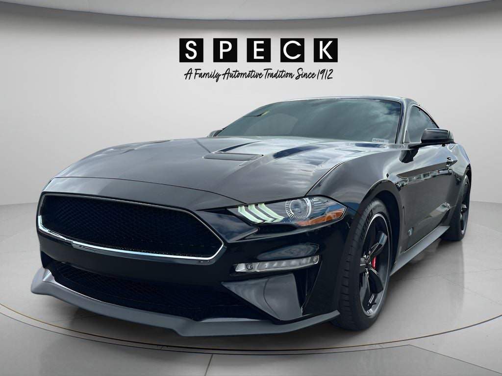 2020 Ford Mustang BULLITT Premium Fastback in Black — front three-quarter view
