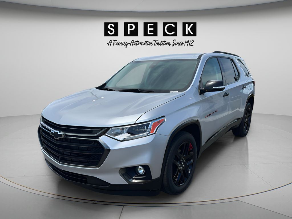 2020 Chevrolet Traverse Premier in Silver Ice Metallic — front three-quarter view