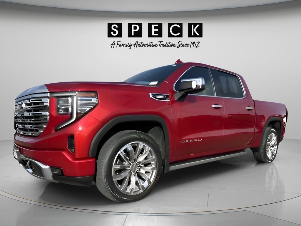 2024 GMC Sierra 1500 Denali in Volcanic Red Tintcoat — front three-quarter view