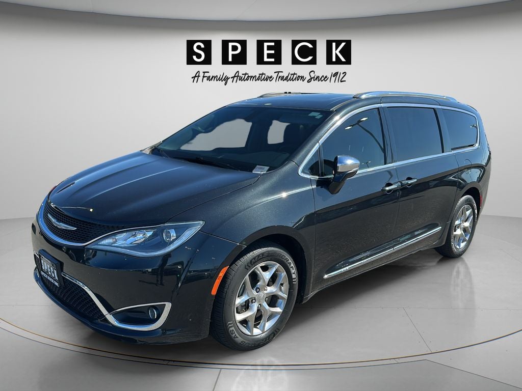 2018 Chrysler Pacifica Limited in Black — front three-quarter view