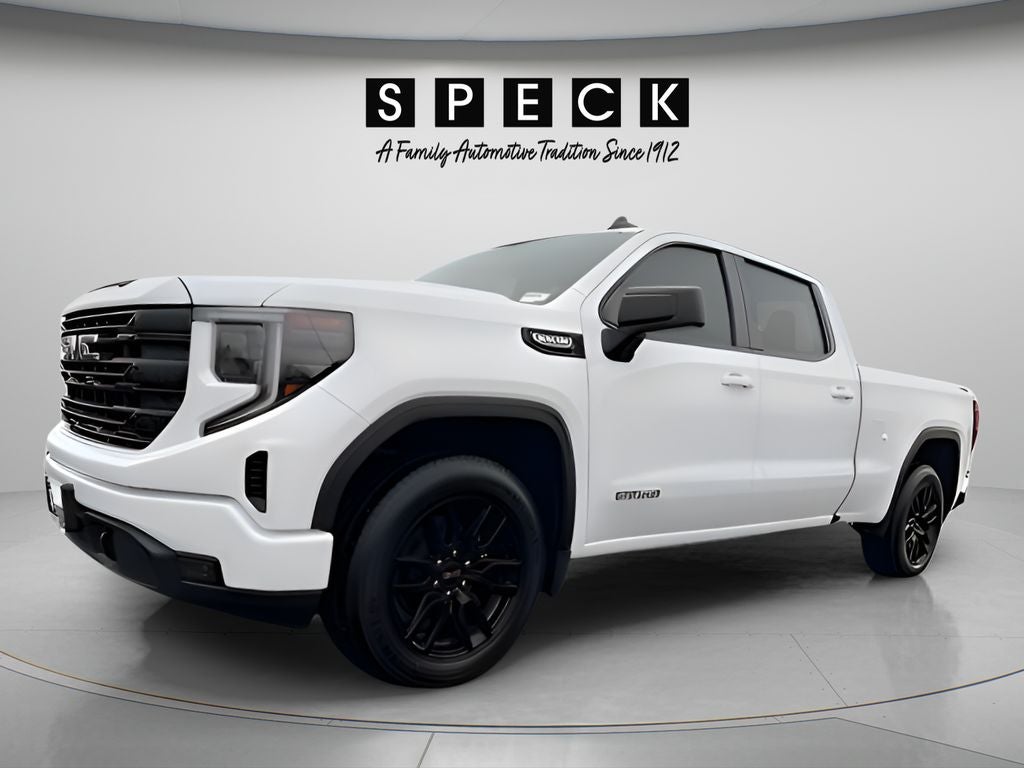 2023 GMC Sierra 1500 Elevation in Summit White — front three-quarter view