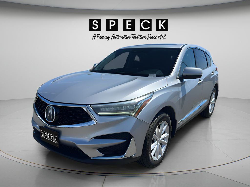 2019 Acura RDX AWD in Silver — front three-quarter view