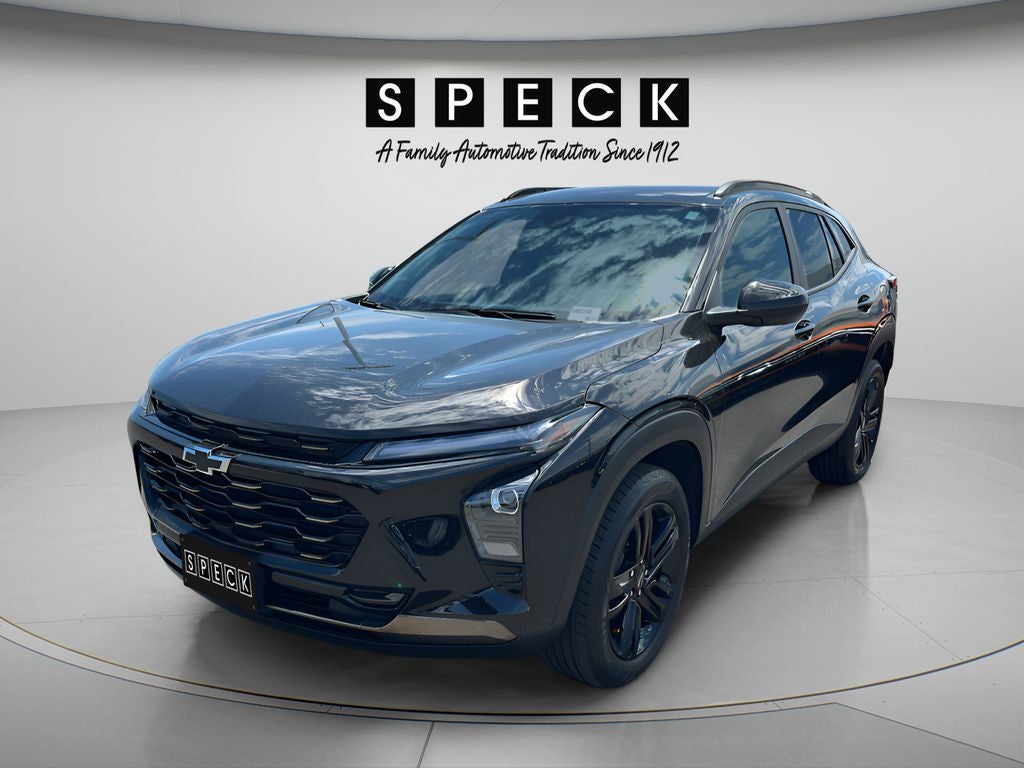 2025 Chevrolet Trax ACTIV in Mosaic Black Metallic — front three-quarter view