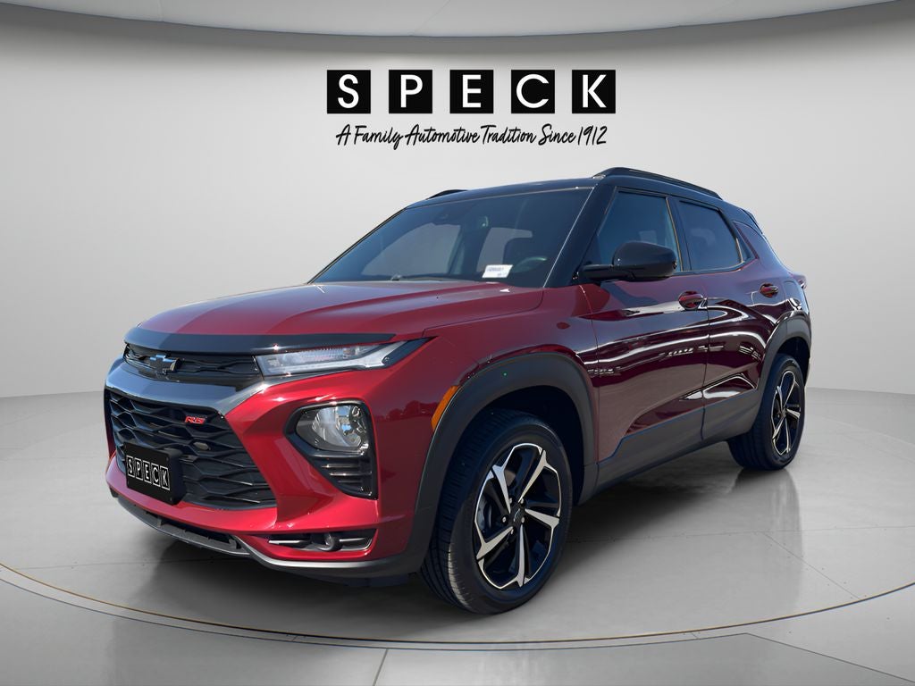 2022 Chevrolet Trailblazer RS in Crimson Metallic — front three-quarter view