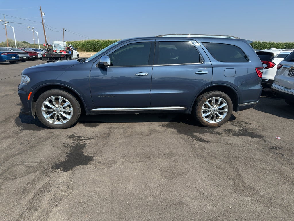 2021 Dodge Durango Citadel in Blue Shade Pearl — front three-quarter view