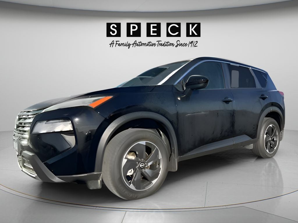 2024 Nissan Rogue SV Intelligent AWD in Super Black — front three-quarter view
