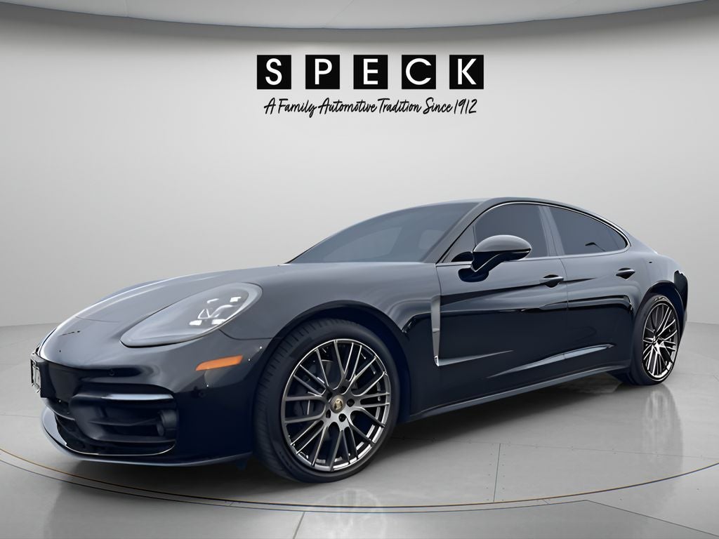 2023 Porsche Panamera 4 in Black — front three-quarter view