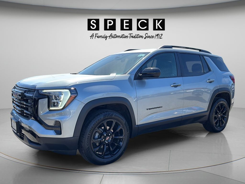 2025 GMC Terrain AWD Elevation in Sterling Metallic — front three-quarter view
