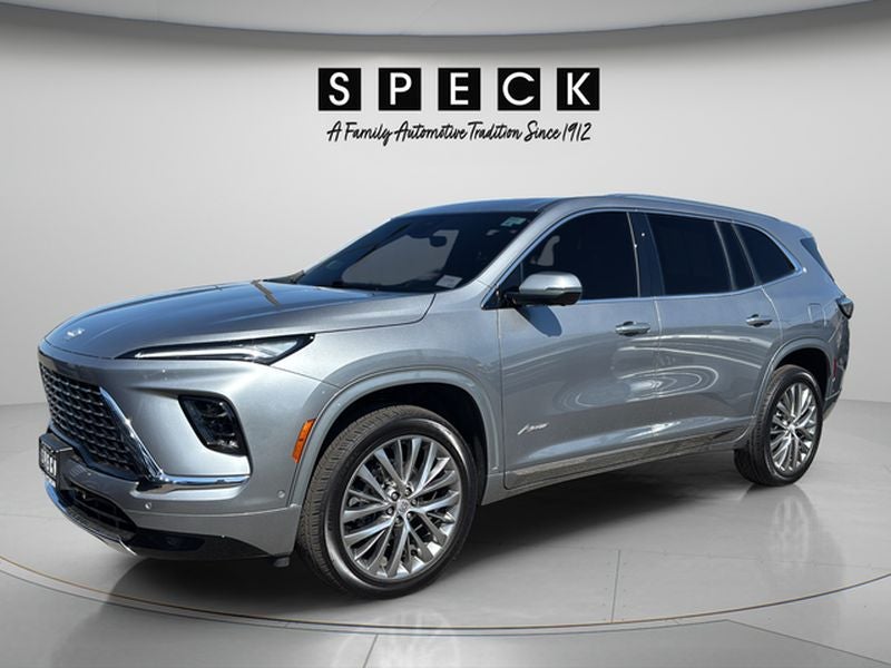 2026 Buick Enclave Avenir in Moonstone Gray Metallic — front three-quarter view