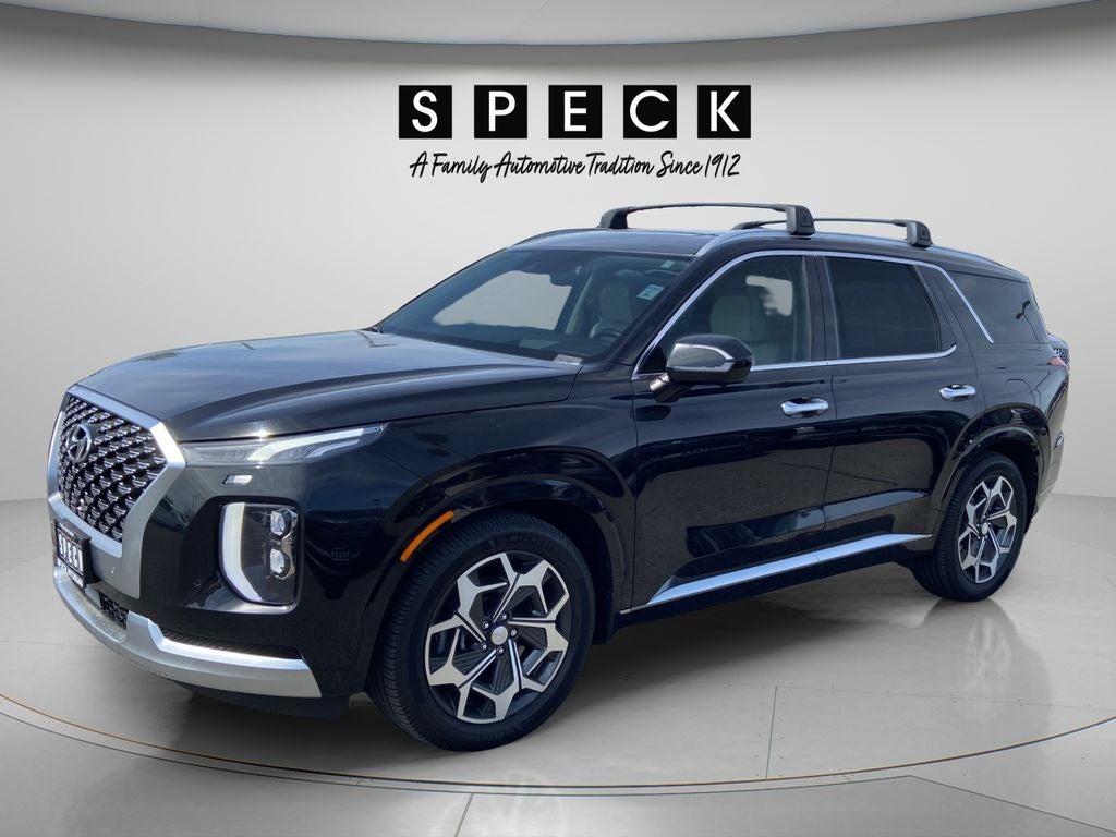 2021 Hyundai Palisade Calligraphy in Becketts Black — front three-quarter view