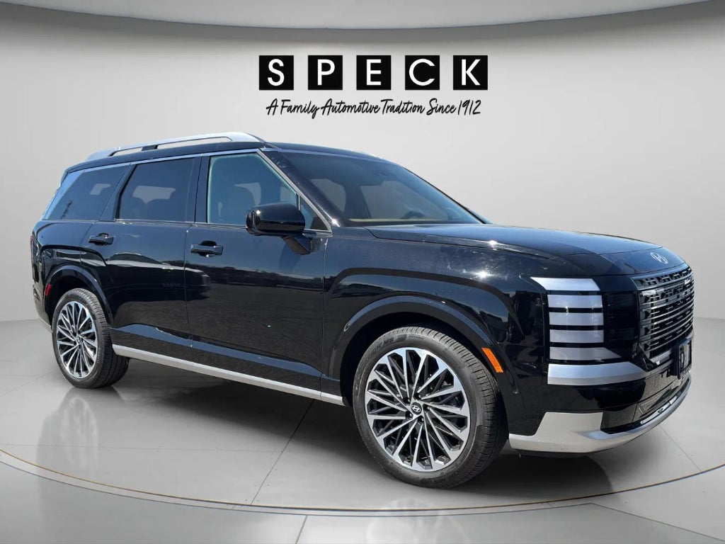 2026 Hyundai Palisade Calligraphy in Abyss Black Pearl — front three-quarter view